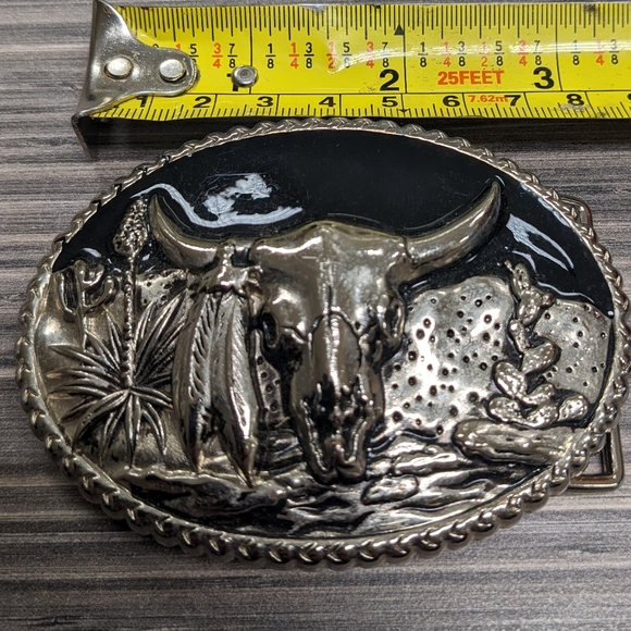Western Texas Longhorn Steer Animal Horns Belt Buckle Buckle - Picture 4 of 6